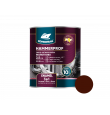 Эмаль на ржавчину 3в1 с молотковым эффектом ТМ Корабельная, темно-коричневая №102, 0,75 л