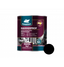 Эмаль на ржавчину 3в1 с молотковым эффектом ТМ Корабельная, черная №101, 2,0 л