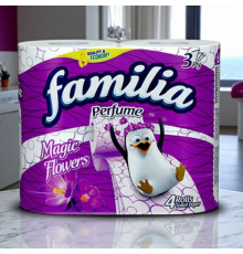Бумага туалетная 3х слойн. 4 рулона Perfume Magic Flower Familia (в уп. 12 шт)