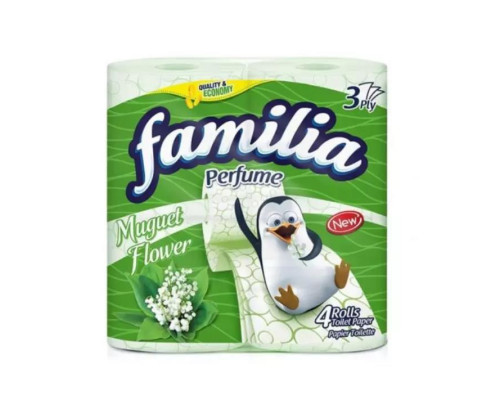 Бумага туалетная 3х слойн. 4 рулона Perfume Muguet Flower Familia (в уп. 12 шт)