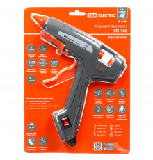 Клеевой пистолет КП-100, 11,3 мм, подставка, выкл, шнур 1,5 м, 100 Вт, Т=220 С "Алмаз" - ТМ TDM