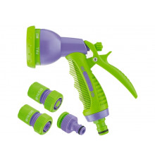 Набор для подключения шланга 3/4" (пистолет 8-и режимн, адаптер, 2 соединителя) - ТМ Palisad