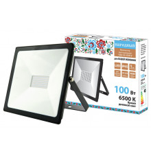 Прожектор светодиодный СДО-04-100Н-У 100 Вт, 6500 К, IP65, черный, Народный - ТМ TDM