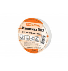 Изолента ПВХ 0.15мм х 19мм х 20м (белая) - ТМ TDM