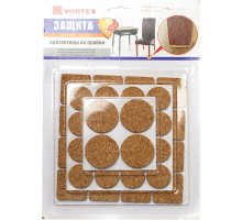 Протекторы износостойкие из пробки Ø 20mm, Ø 28mm 25x25mm (уп.30)