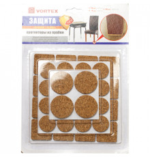 Протекторы износостойкие из пробки Ø 20mm, Ø 28mm 25x25mm (уп.30)