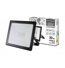 Прожектор светодиодный СДО-04-030Н 30 Вт, 6500 К, IP65, черный, Народный - ТМ TDM