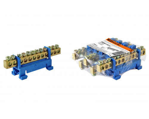 Шина "N" нулевая с изолятором на DIN-рейку 6x9мм стойка мал. 12 групп (уп.5шт) - ТМ TDM