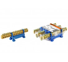 Шина "N" нулевая с изолятором на DIN-рейку 6x9мм стойка мал. 15 групп (уп.5шт) - ТМ TDM