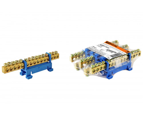 Шина "N" нулевая с изолятором на DIN-рейку 6x9мм стойка мал. 15 групп (уп.5шт) - ТМ TDM