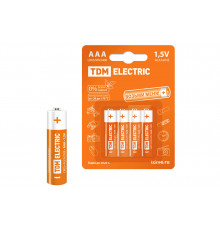Элемент питания LR03 AAA Alkaline 1,5V BP-4 (уп.4шт) - ТМ TDM