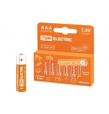 Элемент питания LR03 AAA Alkaline 1,5V PAK-8 (уп.8шт) - ТМ TDM