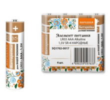 Элемент питания LR03 AAA Alkaline 1,5V SR-4 Народный (уп. 4шт) - ТМ TDM