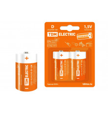 Элемент питания LR20 D Alkaline 1,5V BP-2 (уп.12шт) - ТМ TDM