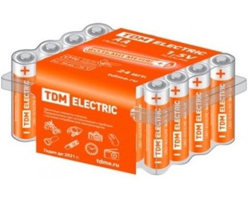 Элемент питания LR6 AA Alkaline 1,5V BOX-24 (уп.24шт) - ТМ TDM Элемент питания LR6 AA Alkaline 1,5V BOX-24 (уп.24шт) - ТМ TDM