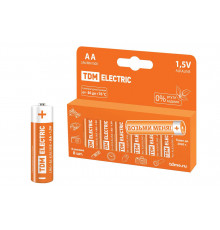 Элемент питания LR6 AA Alkaline 1,5V PAK-8 (уп.8шт) - ТМ TDM