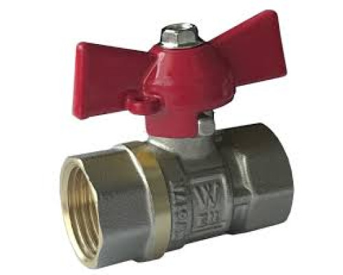 Кран шаровой полнопроходной ВВ 1/2 р/бабочка,уп,20 шт PN 15 WATERPRO