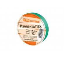 Изолента ПВХ 0.13мм х 15мм х 10м (зеленая) - ТМ TDM