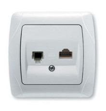 Розетка комп-тел (RJ45 CAT6-RJ11), серия Carmen (уп.12шт) - TM VIKO