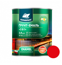 Грунт-эмаль на ржавчину 3в1 ТМ Корабельная красная 0,9
