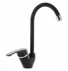 Смеситель PLAMIX AFINA-011 Черный (без подводки), кухня, высокий излив, однорычажный,