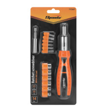 Отвертка реверсивная, биты, головки торцевые, 14шт., - ТМ Sparta.