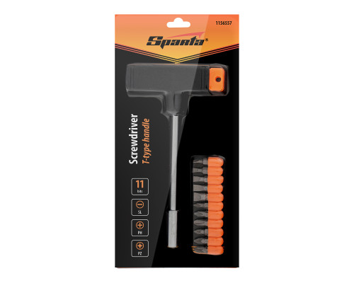 Отвертка Т-образная рукоятка, наор бит, 11 шт. - ТМ SPARTA.