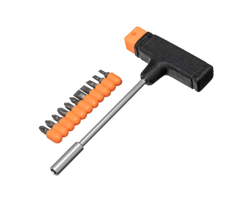 Отвертка Т-образная рукоятка, наор бит, 11 шт. - ТМ SPARTA.