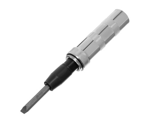 Отвертка ударная 1/2", набор бит, 6шт., металл. рукоятка, в пласт. футляре-TM MTX