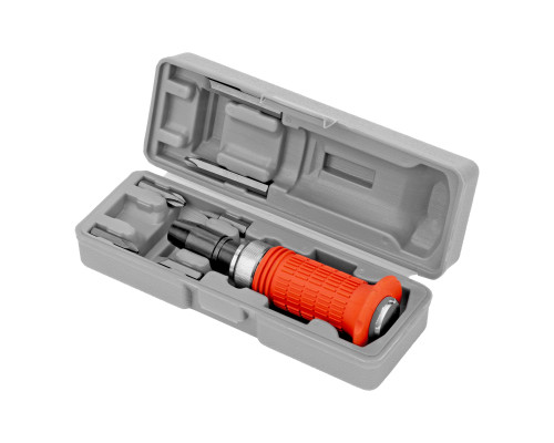 Отвертка ударная 1/2", набор бит, 6шт., прорезин. рукоятка, в пласт. футляре-TM MTX