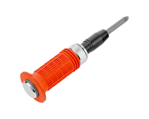 Отвертка ударная 1/2", набор бит, 6шт., прорезин. рукоятка, в пласт. футляре-TM MTX