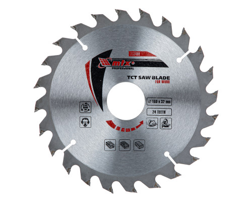Пильный диск по дереву, 160 х 32мм, 24 зуб,  (уп.10шт) - ТМ MTX