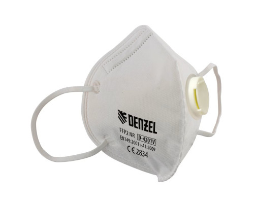 Полумаска фильтр, склад. FFP2 NR, с клапаном, модель D-4201V - TM Denzel