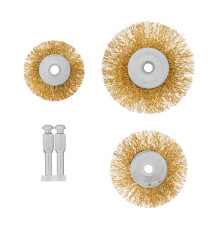 Набор щеток для дрели, 3 шт, 3 плоские, 50-63-75 мм, со шпильками, метал. (уп.10шт)-TM MTX