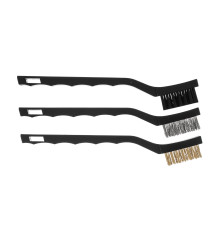 Набор щеток, 3 шт, металлические с пластмассовой ручкой, малые (уп.12шт) - TM MTX