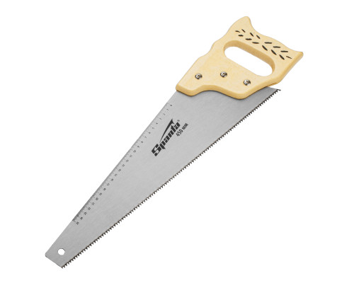 Ножовка 500мм, по дереву 7-8 ТРI, каленый зуб, линейка, деревянная рукоятка (уп.12шт) -ТМ Sparta.