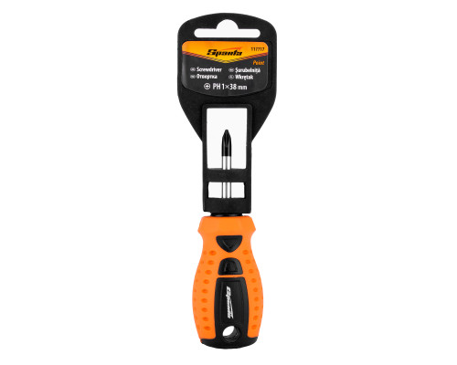 Отвертка PH 1,0х38мм, CrV, 2-х компонентная рукоятка "Point" (уп.12шт) - TM Sparta.