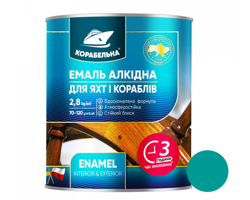 Бирюзовая эмаль ПФ-115 ТМ Корабельная, 0,25 кг, 12шт