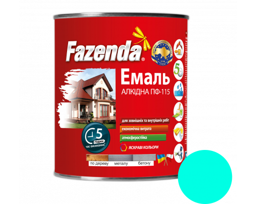Бирюзовая эмаль ПФ-115, Fazenda, 2,8кг, 6 шт Бирюзовая эмаль ПФ-115, Fazenda, 2,8кг, 6 шт