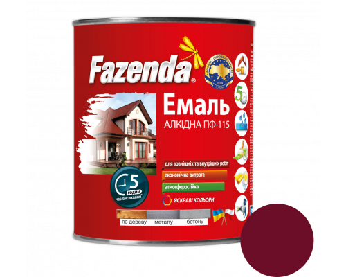 Вишневая эмаль ПФ-115, Fazenda, 2,8кг, 6 шт Вишневая эмаль ПФ-115, Fazenda, 2,8кг, 6 шт