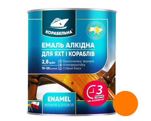 Оранжевая эмаль ПФ-115 ТМ Корабельная, 0,25 кг, 12 шт