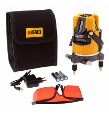 Уровень лазерный LX3, 10м, ± 0,3мм1м, 635нм, 4верт., 1 горизонт. плоскости, резьба 5/8" - TM Denzel