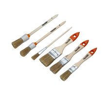 Набор кистей, 6 шт, плоские 3/4", 1", 1/5" круглые №1, №2, №4 - TM Sparta.