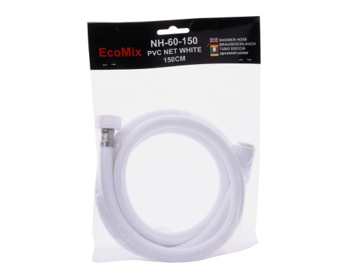 Шланг для душа 1,5м; БЕЛЫЙ,  PVC  NH-60-150 TM EcoMIX