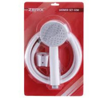 Душевой набор, БЕЛЫЙ, SHOWER SET-02W (шланг, лейка, кронштейн) TM Zerix