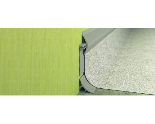 Каннелюрный трехсоставной плинтус для линолеума серый (уп.15шт) - ТМ RicoLeo