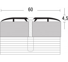 Порог алюминиевый анодированный Золото B60 60мм*5,4мм - 0,9м (уп.1шт) - ТМ GRACE