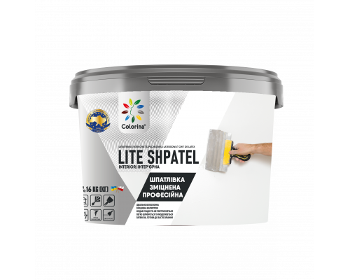 Шпатлёвка латексная LITE SHPATEL усиленная профессиональная 8 кг ТМ Colorina Шпатлёвка латексная LITE SHPATEL усиленная профессиональная 8 кг ТМ Colorina