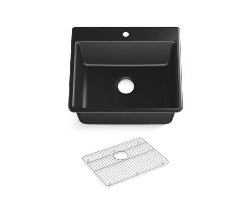 Мойка кухонная, композитная, одинарная, черная, 635х559х270 TM KOHLER