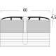 Порог алюминиевый анодированный Золото B60 60мм*5,4мм - 1,8м (уп.1шт) - ТМ GRACE